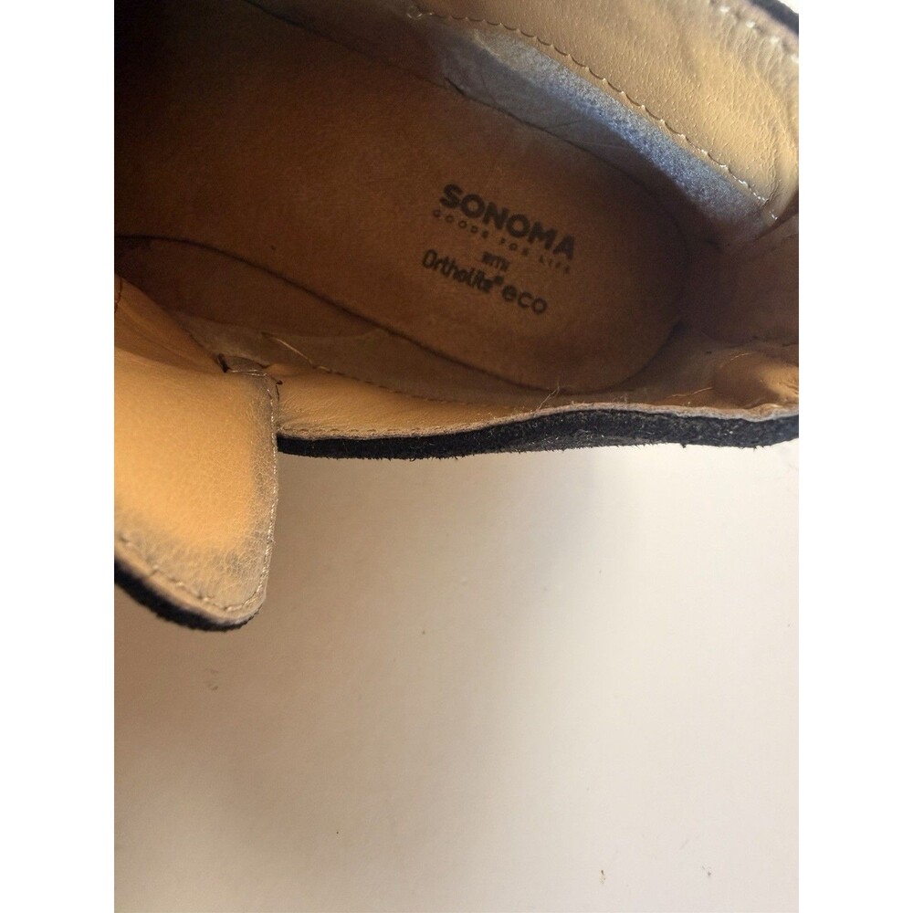 SONOMA Goods For Life Frannee Women's 6M Black Suede Ankle Boots Rear Zip Cutout - Picture 6 of 6